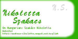 nikoletta szakacs business card